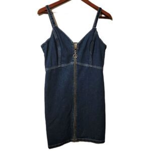 NEW Topshop Denim Spaghetti Strap Dress